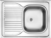 Deante Tango Stahlspülbecken, 1-Becken mit Abtropffläche, links - aufgesetzt Satin
