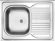Deante Tango Stahlspülbecken, 1-Becken mit Abtropffläche, rechts - aufgesetzt Satin