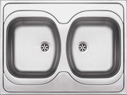 Deante Tango Stahlspülbecken, 2 - Becken - aufgesetzt Dekor
