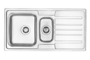 Deante Virgo Stahlspülbecken, 1.5-Becken mit Abtropffläche Satin