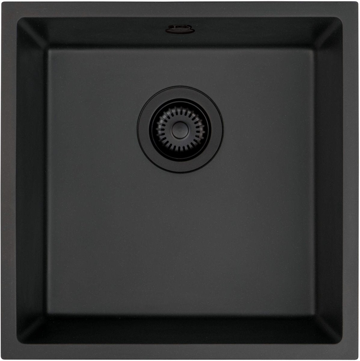 Deante Corda Granitspülbecken, 1-Becken, Unterbau Graphit Metallic