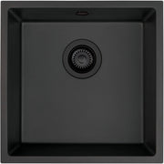 Deante Corda Granitspülbecken, 1-Becken, Unterbau Graphit Metallic