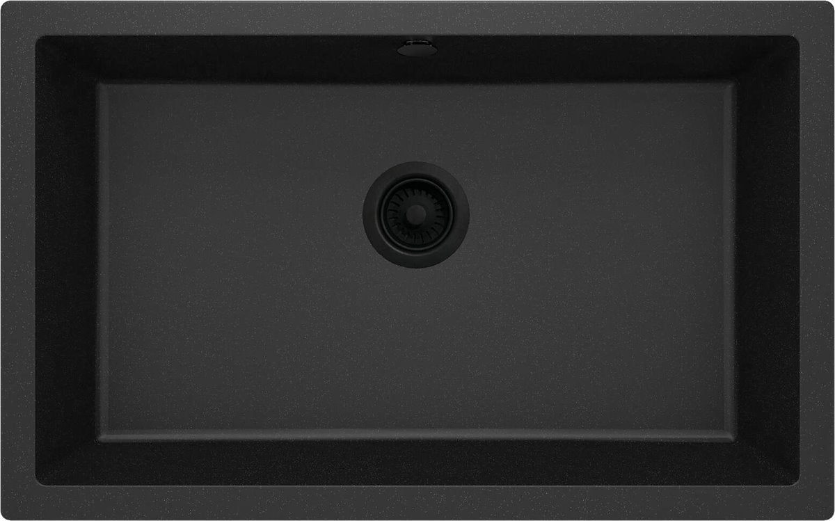 Deante Corda Granitspülbecken, 1-Becken, Unterbau Graphit Metallic