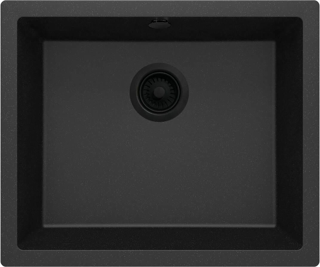 Deante Corda Flush Granitspülbecken, 1-Becken - Flächenbündige Montage Graphit metallic