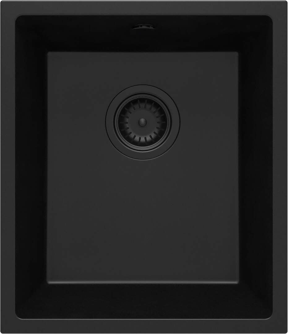 Deante Corda Granitspülbecken, 1-Becken, Unterbau Nero