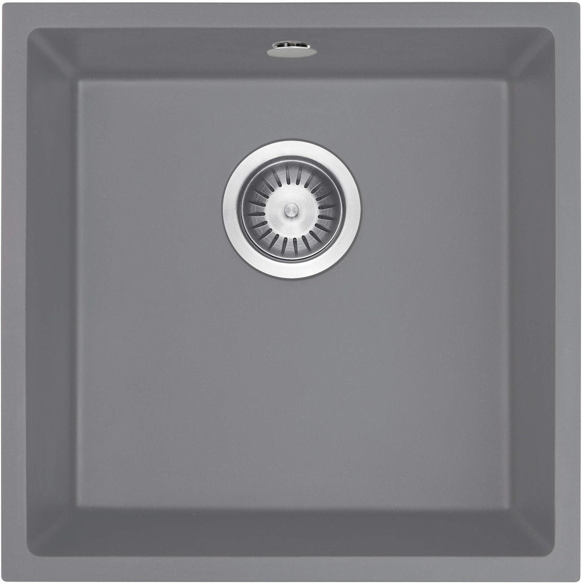 Deante Corda Granitspülbecken, 1-Becken, Unterbau Grau metallic