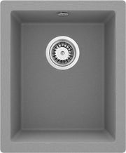Deante Corda Granitspülbecken, 1-Becken, Unterbau Grau metallic