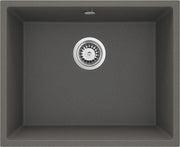 Deante Corda Granitspülbecken, 1-Becken, Unterbau Anthrazit Metallic