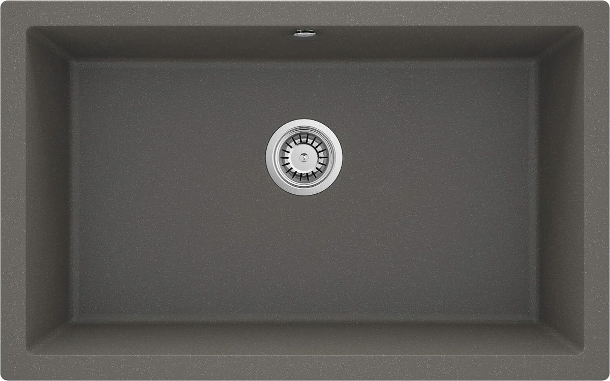 Deante Corda Granitspülbecken, 1-Becken, Unterbau Anthrazit Metallic