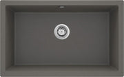 Deante Corda Granitspülbecken, 1-Becken, Unterbau Anthrazit Metallic