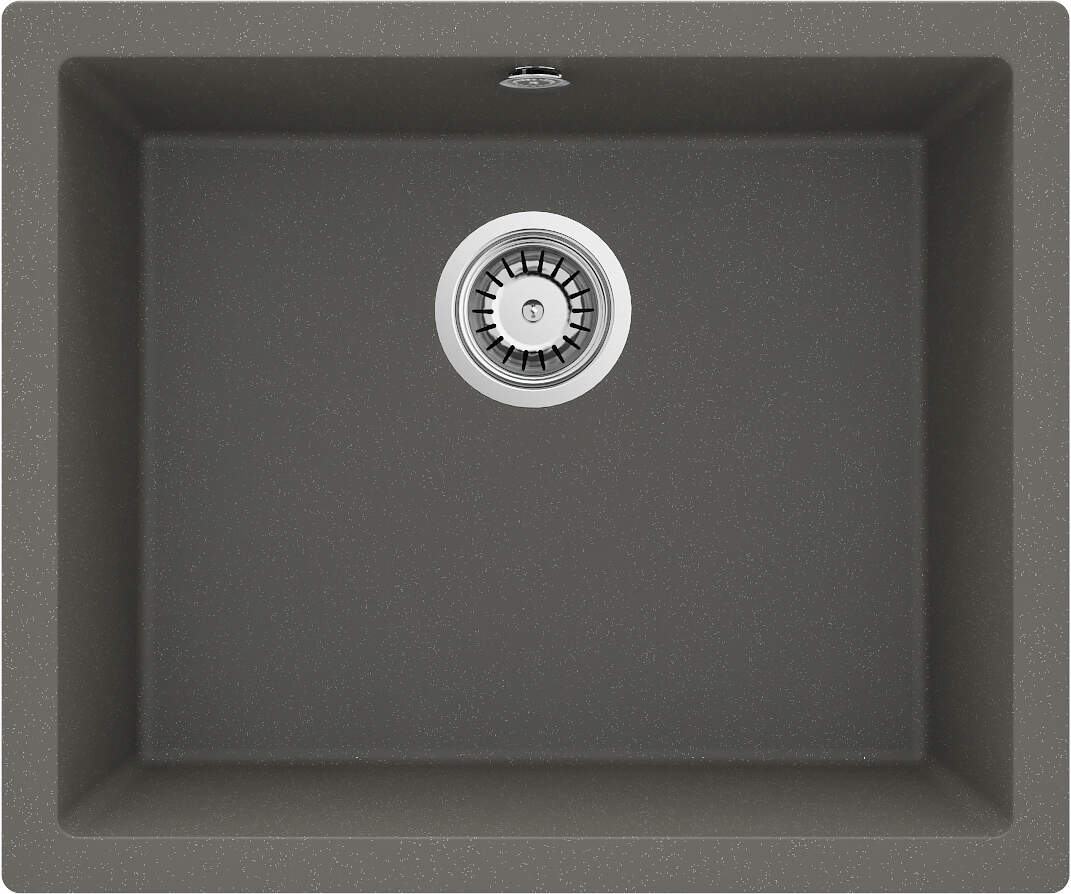 Deante Corda Flush Granitspülbecken, 1-Becken - flächenbündige Montage Anthrazit metallic