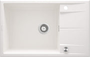 Deante Eridan Granitspülbecken, 1-Becken mit Abtropffläche Alabaster