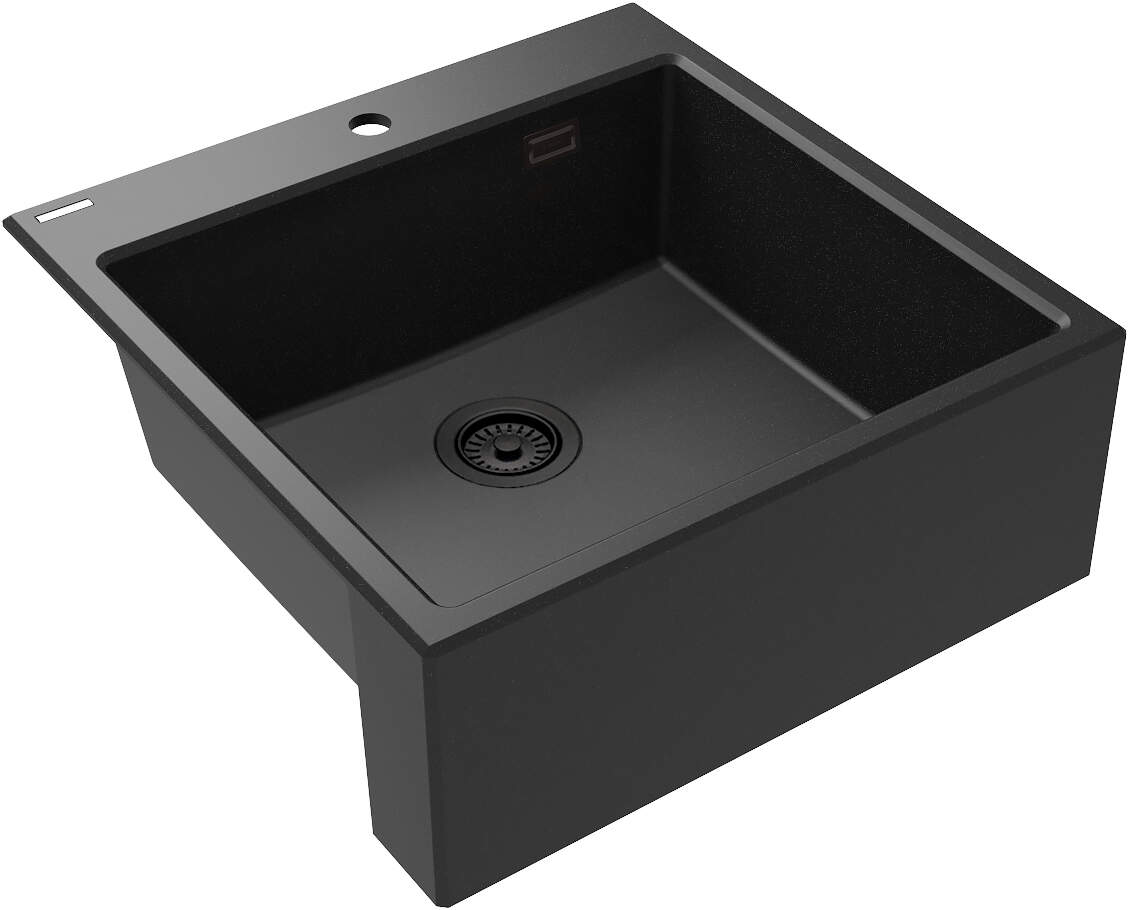 Deante Eridan Granitspülbecken, 1-Becken Graphit metallic