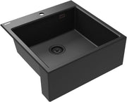 Deante Eridan Granitspülbecken, 1-Becken Graphit metallic