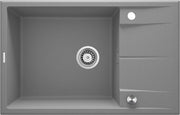 Deante Eridan Granitspülbecken, 1-Becken mit Abtropffläche Grau metallic