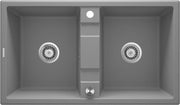 Deante Eridan Granitspülbecken, 2 - Becken Grau metallic