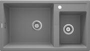 Deante Eridan Granitspülbecken, 2 - Becken Grau metallic