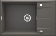 Deante Eridan Granitspülbecken, 1-Becken mit Abtropffläche Anthrazit metallic