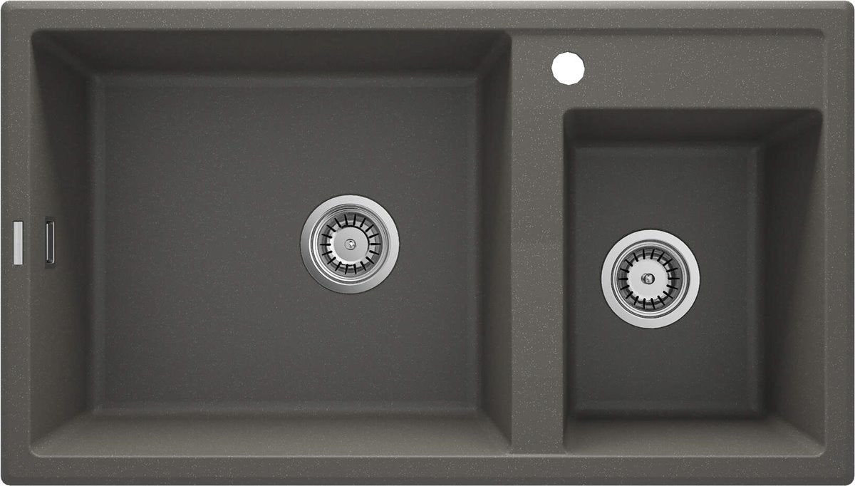 Deante Eridan Granitspülbecken, 2 - Becken Anthrazit Metallic