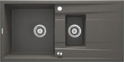 Deante Eridan Granitspülbecken, 1.5-Becken mit Abtropffläche Anthrazit metallic