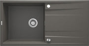 Deante Eridan Granitspülbecken, 1-Becken mit Abtropffläche Anthrazit metallic