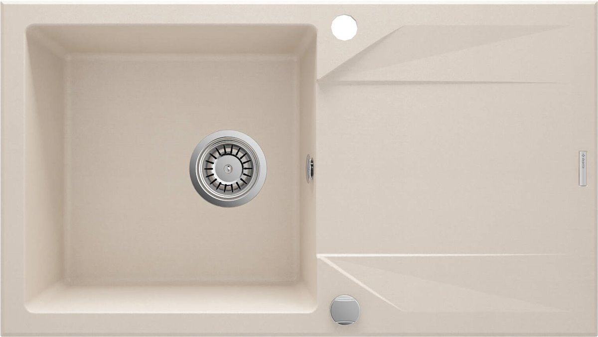 Deante Evora Granitspülbecken, 1-Becken mit Abtropffläche beige