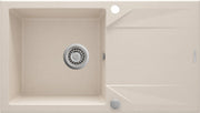 Deante Evora Granitspülbecken, 1-Becken mit Abtropffläche beige