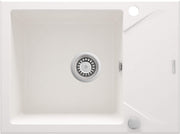 Deante Evora Granitspülbecken, 1-Becken mit Abtropffläche Alabaster