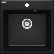 Deante Evora Granitspülbecken, 1-Becken Nero