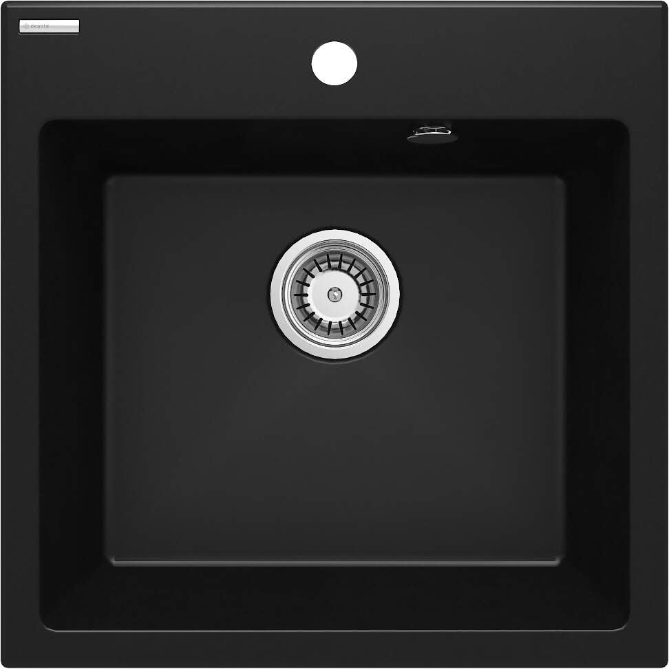 Deante Evora Granitspülbecken, 1-Becken Nero