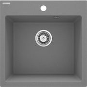 Deante Evora Granitspülbecken, 1-Becken Grau metallic
