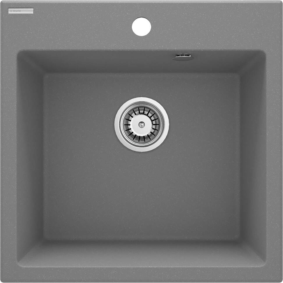 Deante Evora Granitspülbecken, 1-Becken Grau metallic