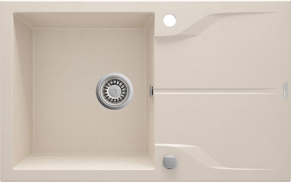 Deante Andante Granitspülbecken, 1-Becken mit Abtropffläche beige