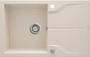 Deante Andante Granitspülbecken, 1-Becken mit Abtropffläche beige