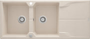 Deante Andante Granitspülbecken, 2-Becken mit Abtropffläche beige