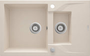 Deante Andante Granitspülbecken, 1.5-Becken mit Abtropffläche beige