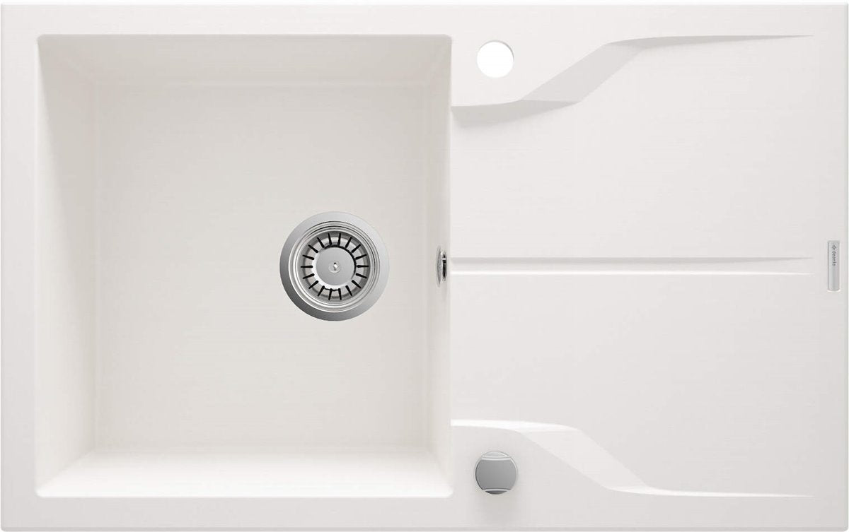 Deante Andante Granitspülbecken, 1-Becken mit Abtropffläche Alabaster
