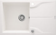 Deante Andante Granitspülbecken, 1-Becken mit Abtropffläche Alabaster