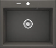 Deante Andante Granitspülbecken, 1-Becken Anthrazit Metallic