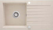 Deante Zorba Granitspülbecken, 1-Becken mit Abtropffläche beige