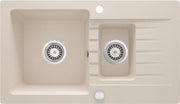 Deante Zorba Granitspülbecken, 1.5-Becken mit Abtropffläche beige