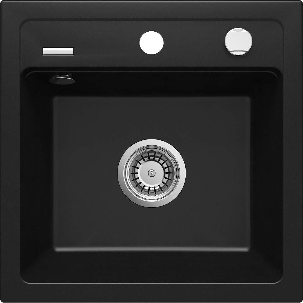 Deante Zorba Granitspülbecken, 1-Becken Nero
