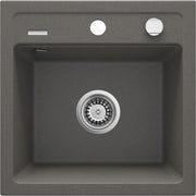 Deante Zorba Granitspülbecken, 1-Becken Anthrazit Metallic