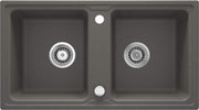 Deante Zorba Granitspülbecken, 2 - Becken Anthrazit metallic