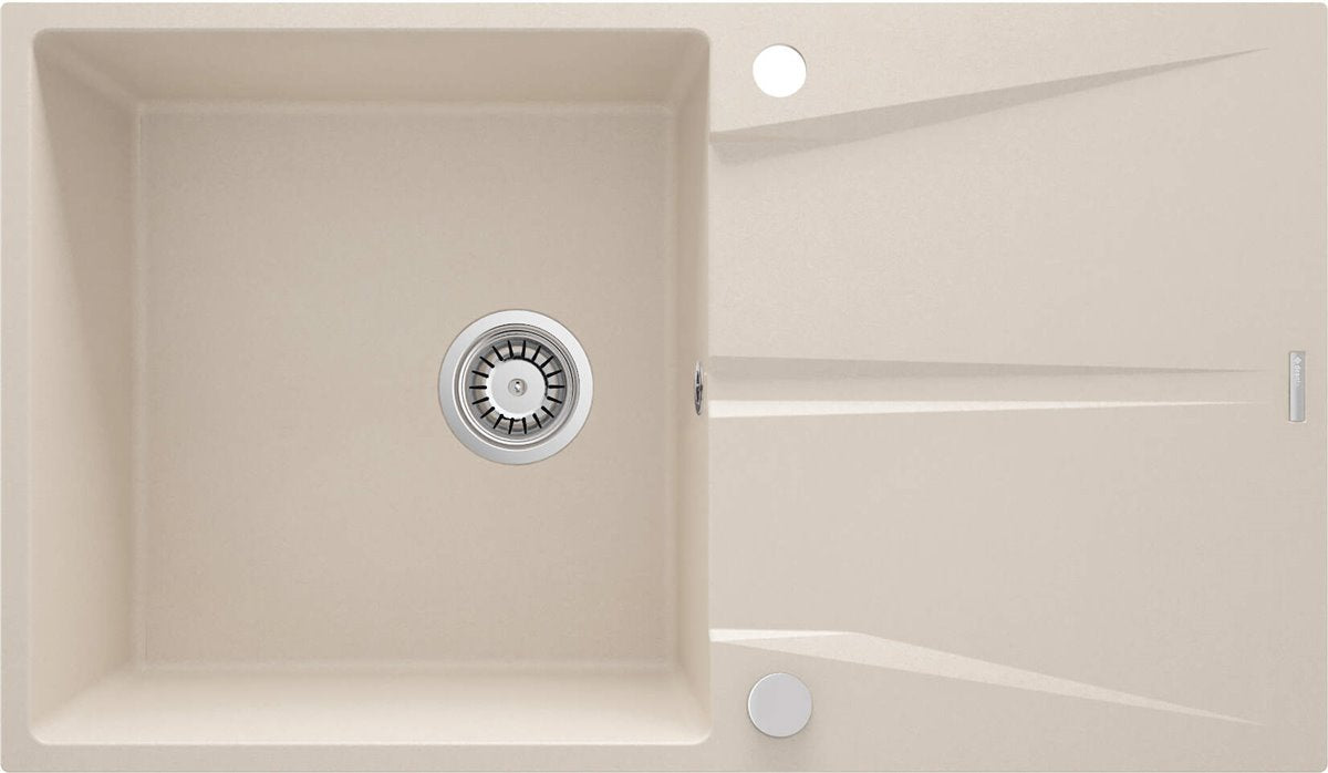 Deante Corio Granitspülbecken, 1-Becken mit Abtropffläche beige