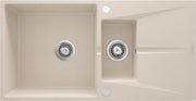 Deante Corio Granitspülbecken, 1.5-Becken mit Abtropffläche beige