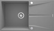 Deante Corio Granitspülbecken, 1-Becken mit Abtropffläche Grau metallic