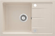 Deante Leda Granitspülbecken, 1-Becken mit Abtropffläche beige