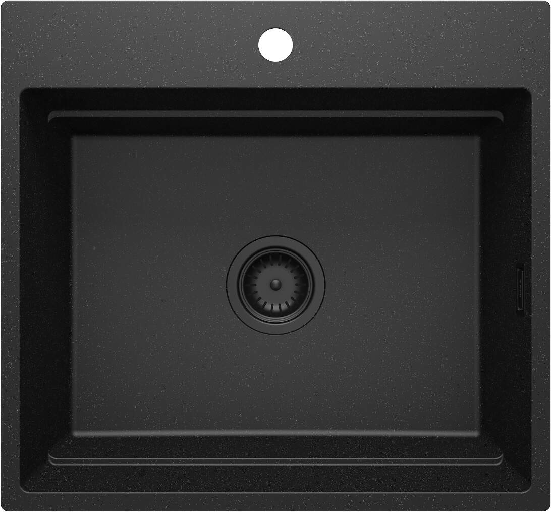 Deante Magnetic-Granitspülbecken, 1-Becken Graphit Metallic