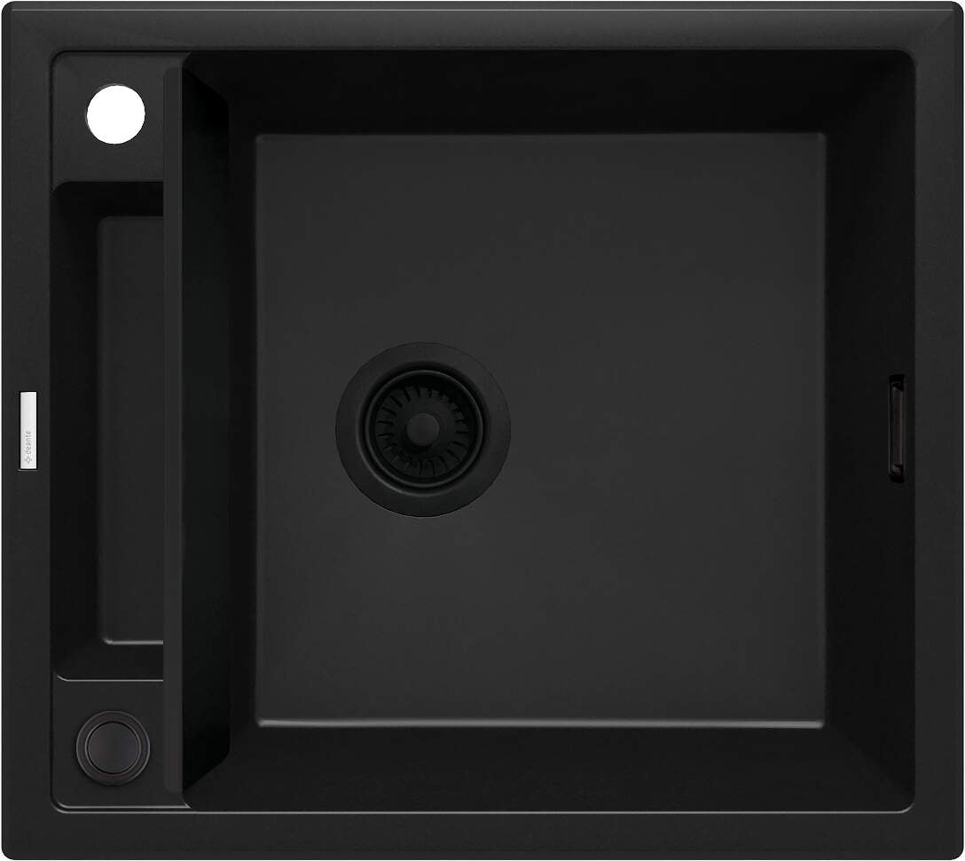 Deante Magnetic Magnetic-Granitspülbecken, 1-Becken Nero